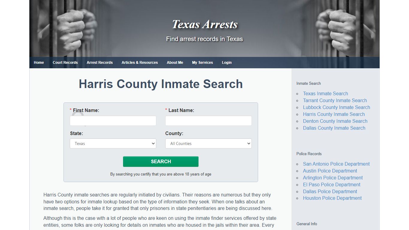 Harris County Inmate Search - Texas Arrests